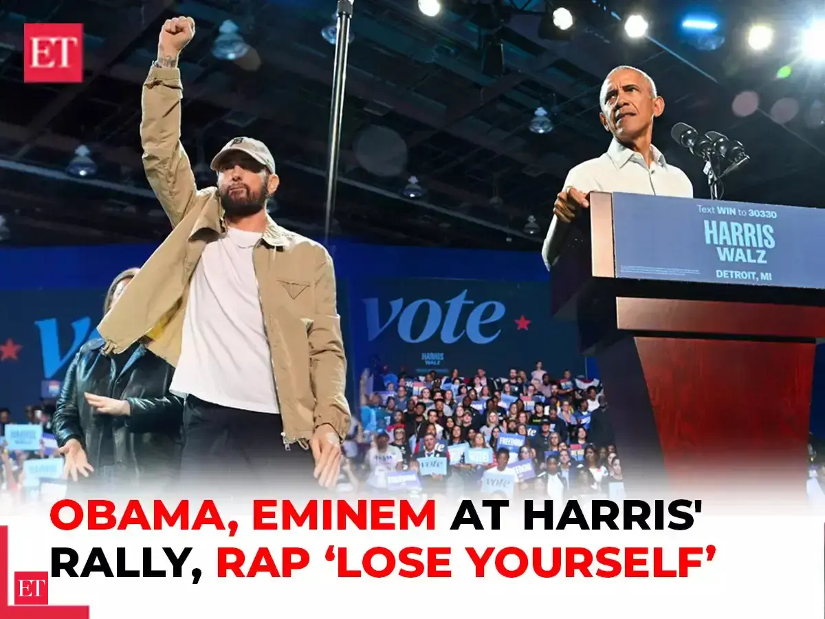 Obama raps ‘Lose Yourself’ when Eminem calls him on stage at Harris ...