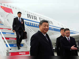 Chinese President Xi Jinping arrives for the BRICS Summit in Kazan