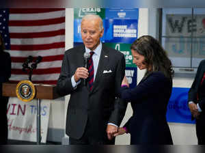 U.S. President Joe Biden visits the New Hampshire Democratic Party Headquarters, in Concord