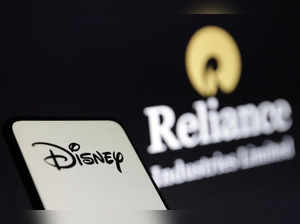 Illustration shows Disney and Reliance logos