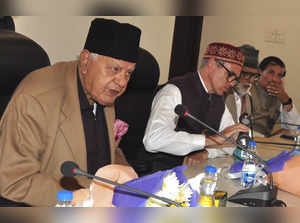 Srinagar: National Conference President Farooq Abdullah during the party's Legis...