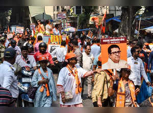 Maharashtra Navnirman Sena (MNS) supporters during the nom...