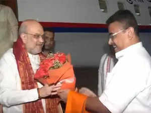 Amit Shah arrives in Kolkata, to inaugurate party's membership drive in West Bengal