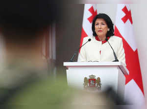 Georgia's President Salome Zourabichvili attends the Independence Day celebrations in Tbilisi