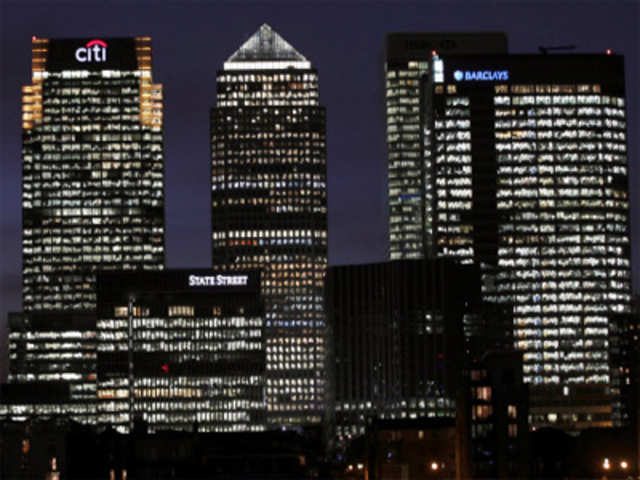 The Canary Wharf financial district in east London