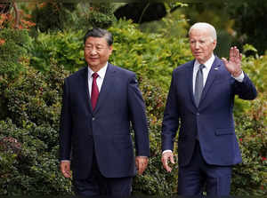 FILE PHOTO: U.S. President Joe Biden meets with Chinese President Xi Jinping on the sidelines of APEC summit, in Woodside