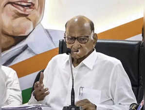 **EDS: SCREENSHOT VIA PTI VIDEOS** Mumbai: NCP (SP) Chief Sharad Pawar addresses...