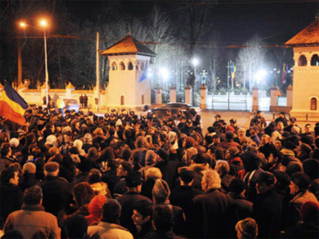 Protest against healthcare reforms in Romania