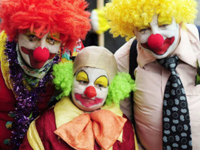 Revellers parade the streets during a carnival