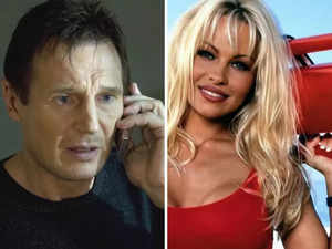 Liam Neeson says Pamela Anderson is terrific to work with and he is madly in love with her