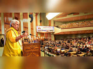 Jammu, Oct 31 (ANI): Jammu and Kashmir Lieutenant Governor Manoj Sinha addresses...