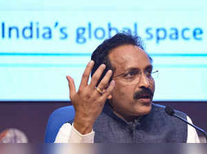 New Delhi: ISRO Chairman and Secretary, Department of Space S. Somanath during m...