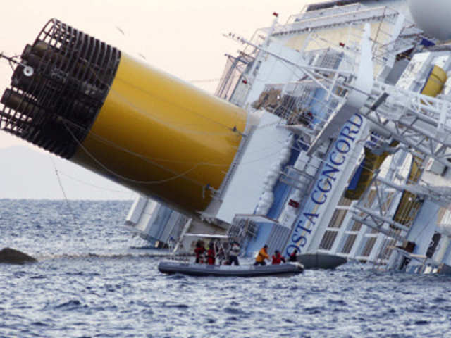 Costa Concordia cruise ship that ran aground at Giglio island