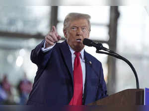 Republican presidential nominee former President Donald Trump speaks during a ca...