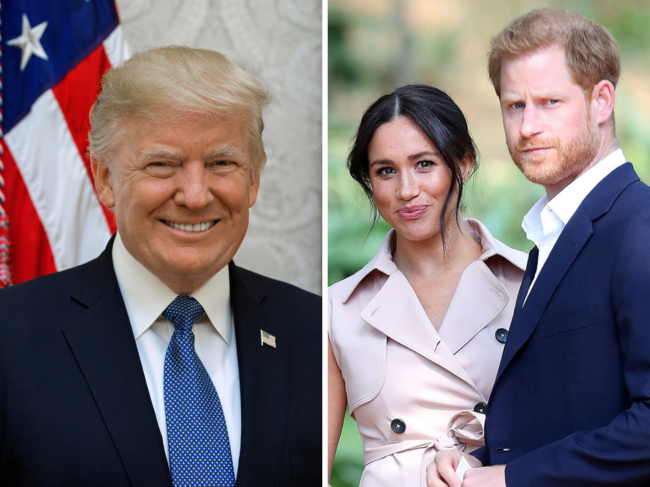 Donald Trump, Prince Harry and Meghan Markle