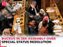 Ruckus in J&K Assembly over special status resolution, BJP MLAs marshalled out