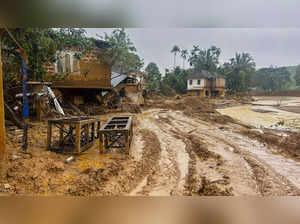 Landslide affected areas of Mepaddi in Wayanad district.