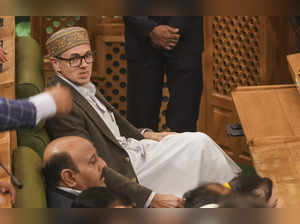 Srinagar: J & K Chief Minister Omar Abdullah with other MLAs in the Assembly, in...