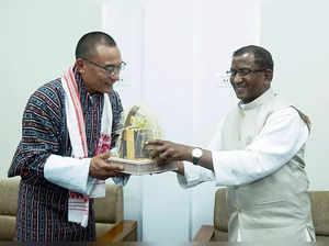 Darranga, Nov 07 (ANI): Bhutan Prime Minister Tshering Tobgay  being felicitate...