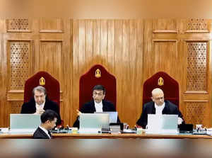 New Delhi, Oct 15 (ANI): Chief Justice of India (CJI) DY Chandrachud with Justic...