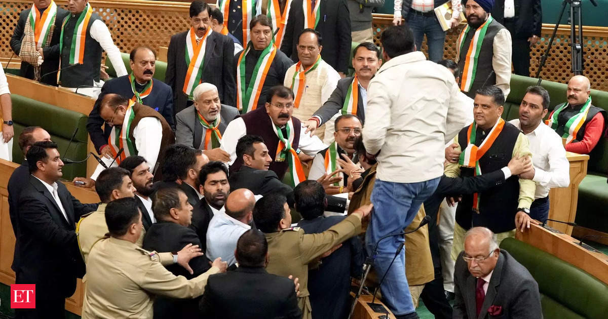 Uproar in J&K Assembly as BJP members protest over special status resolution