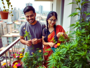 A Bengaluru couple was arrested for growing ganja (weed) in flower pots