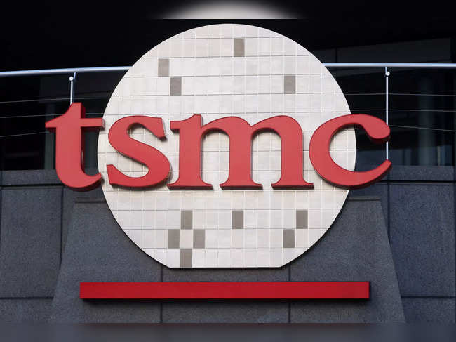 FILE PHOTO: Logo of Taiwan Semiconductor Manufacturing Co (TSMC), in Hsinchu