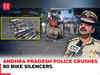 Andhra Pradesh Police crushes 80 bike silencers to combat noise pollution