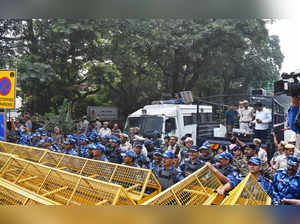 New Delhi, Nov 10 (ANI): Paramilitary personnel deployed outside High Commission...