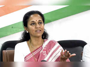 **EDS: SCREENSHOT VIA PTI VIDEOS** Mumbai: NCP (SP) leader Supriya Sule addresse...