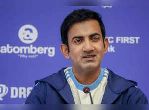 Mumbai: Indian cricket coach Gautam Gambhir during a pre-departure press confere...