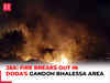 J&K: Fire breaks out in a forest area of Gandoh Bhalessa village in Doda district