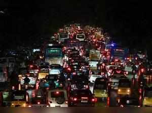 Heavy traffic after light rain