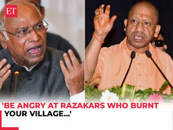 CM Yogi attacks Mallikarjun Kharge: 'Be angry at Razakars who burnt your village'