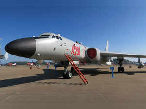 A H-6 Bomber is displayed at the Zhuhai Air Show in China