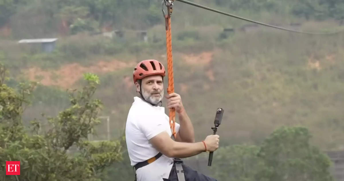 Rahul Gandhi takes zipline challenge in Wayanad, promotes tourism amid by-poll campaign