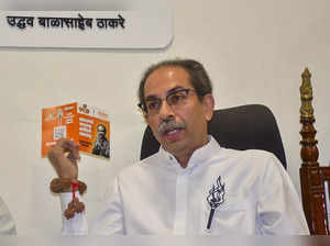 Mumbai: Shiv Sena (UBT) chief Uddhav Thackeray during the launch of the party's ...