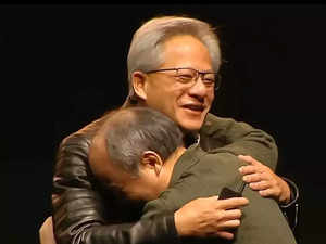 Nvidia's Jensen Huang with Masayoshi Son.