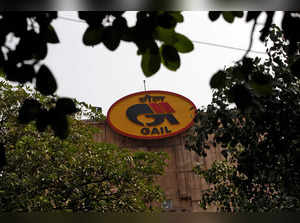 FILE PHOTO: Logo of India's state-owned natural gas utility GAIL (India) Ltd is pictured in New Delhi