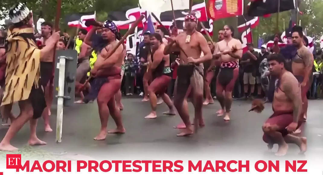 New Zealanders Stage 'HAKA' Protest, march towards Wellington against Indigenous Treaty Bill - The Economic Times Video | ET Now