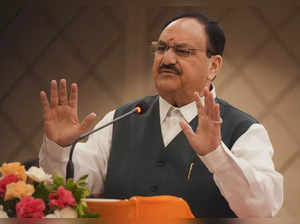 Mumbai: Union Minister and BJP National President JP Nadda addresses a gathering...