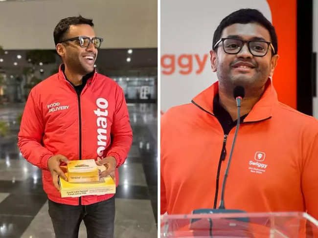 Zomato CEO Deepinder Goyal and Swiggy CEO Sriharsha Majety