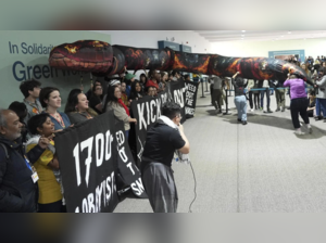 Activists participate in a demonstration against fossil fuels (AP photo)