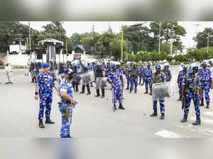 **EDS: SCREENSHOT VIA PTI VIDEOS** Imphal: Security personnel keep vigil during ...