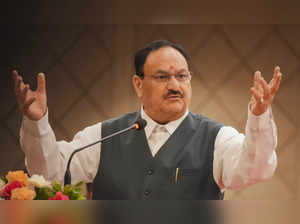 Mumbai: Union Minister and BJP National President JP Nadda addresses a gathering...