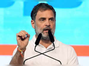 Mumbai: Congress leader Rahul Gandhi addresses during the Maharashtra Swabhiman ...