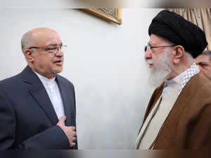 Iran's Supreme Leader Ayatollah Ali Khamenei meets with Iran's Ambassador in Lebanon Mojtaba Amani, in Tehran