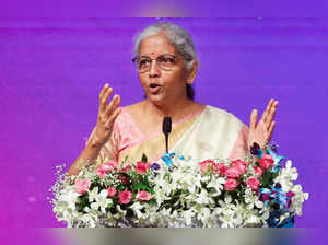 India's Finance Minister Nirmala Sitharaman speaks at an event in Mumbai