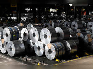 FILE PHOTO: Steel rolls are pictured German steel company Salzgitter AG's plant in Salzgitter