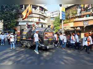 Mumbai, Nov 18 (ANI): Shiv Sena (Uddhav Balasaheb Thackeray) supporters take out...